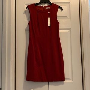 Trina Turk red sleeveless fitted dress